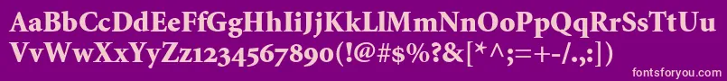 MinionBlackOldstyleFigures Font – Pink Fonts on Purple Background