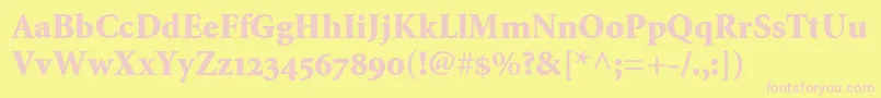 MinionBlackOldstyleFigures Font – Pink Fonts on Yellow Background