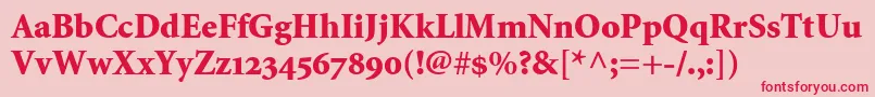 MinionBlackOldstyleFigures Font – Red Fonts on Pink Background