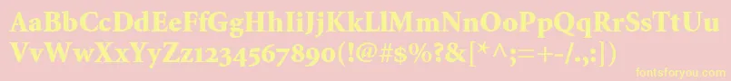 MinionBlackOldstyleFigures Font – Yellow Fonts on Pink Background