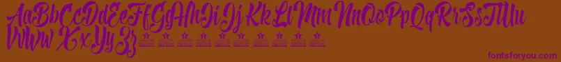 ShaveTheWhalesPersonalUse-Schriftart – Violette Schriften auf braunem Hintergrund