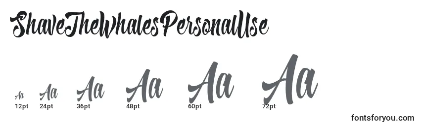 ShaveTheWhalesPersonalUse Font Sizes