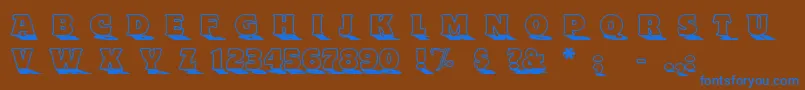 Toyland ffy-Schriftart – Blaue Schriften auf braunem Hintergrund