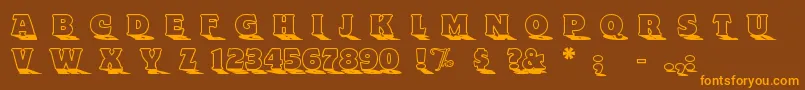 Toyland ffy-Schriftart – Orangefarbene Schriften auf braunem Hintergrund