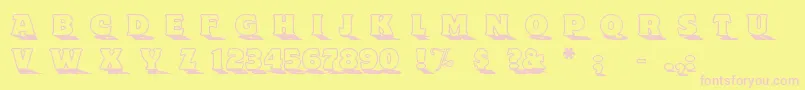 Toyland ffy-fontti – vaaleanpunaiset fontit keltaisella taustalla