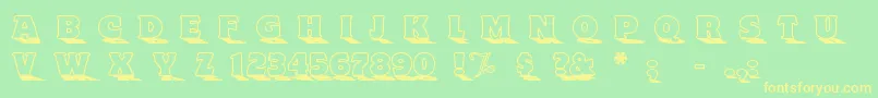 Fonte Toyland ffy – fontes amarelas em um fundo verde