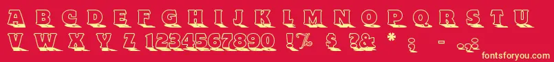Czcionka Toyland ffy – żółte czcionki na czerwonym tle