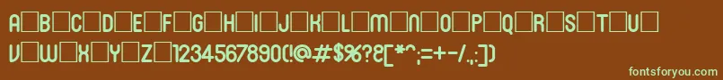Roninset2-fontti – vihreät fontit ruskealla taustalla