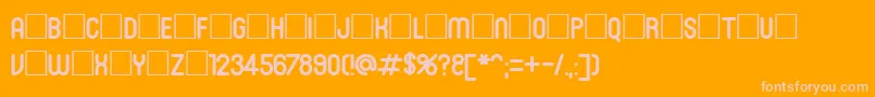 Roninset2-Schriftart – Rosa Schriften auf orangefarbenem Hintergrund