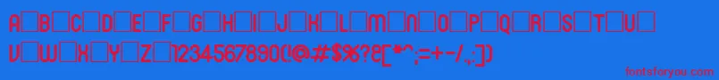 フォントRoninset2 – 赤い文字の青い背景