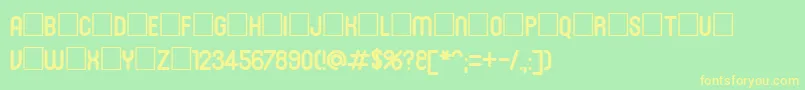 Roninset2 Font – Yellow Fonts on Green Background