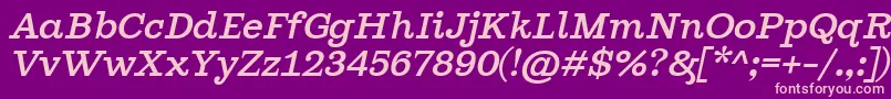 GhostlightSemilightitalic Font – Pink Fonts on Purple Background