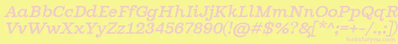 GhostlightSemilightitalic Font – Pink Fonts on Yellow Background