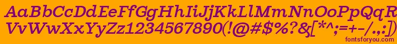 GhostlightSemilightitalic-Schriftart – Violette Schriften auf orangefarbenem Hintergrund