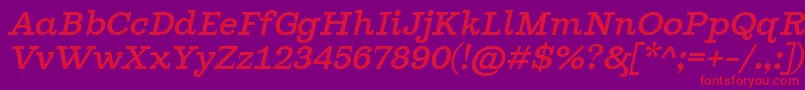 GhostlightSemilightitalic Font – Red Fonts on Purple Background