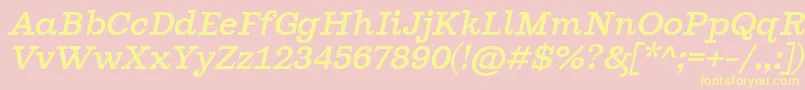 GhostlightSemilightitalic Font – Yellow Fonts on Pink Background