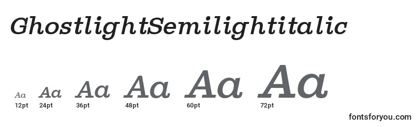 GhostlightSemilightitalic Font Sizes