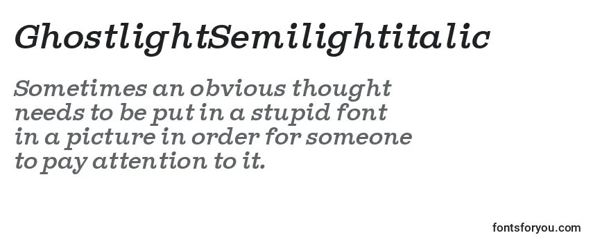 GhostlightSemilightitalic Font