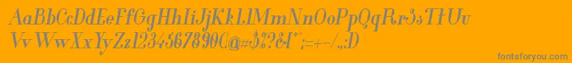 GlamorBoldCondensedItalic Font – Gray Fonts on Orange Background