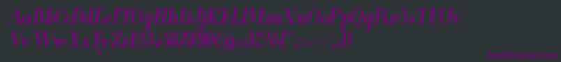 Czcionka GlamorBoldCondensedItalic – fioletowe czcionki na czarnym tle