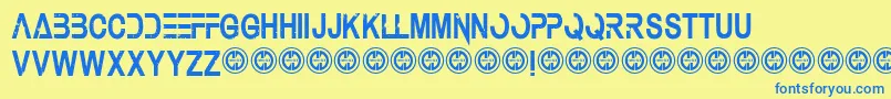 Underauthority Font – Blue Fonts on Yellow Background