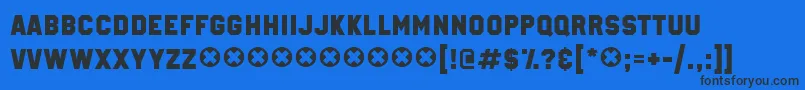 Шрифт MillionaireDemo – чёрные шрифты на синем фоне