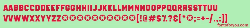 MillionaireDemo-Schriftart – Rote Schriften auf grünem Hintergrund