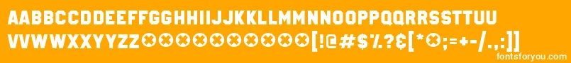 MillionaireDemo-Schriftart – Weiße Schriften auf orangefarbenem Hintergrund