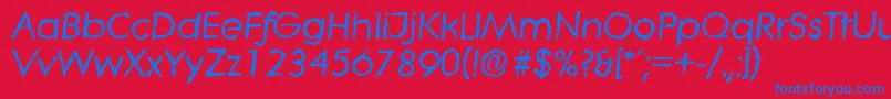 LiterarandomBolditalic Font – Blue Fonts on Red Background