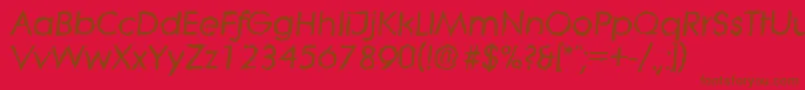 フォントLiterarandomBolditalic – 赤い背景に茶色の文字