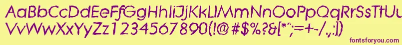 LiterarandomBolditalic Font – Purple Fonts on Yellow Background