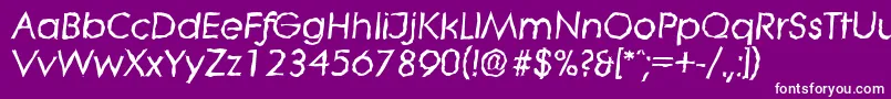 Czcionka LiterarandomBolditalic – białe czcionki na fioletowym tle