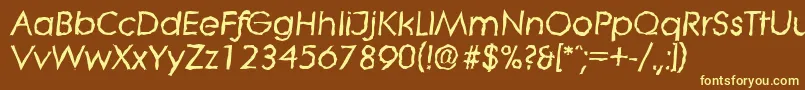 LiterarandomBolditalic Font – Yellow Fonts on Brown Background