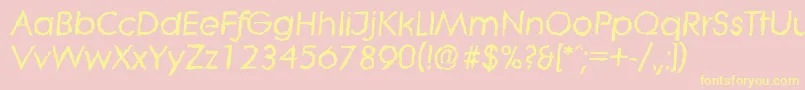 LiterarandomBolditalic Font – Yellow Fonts on Pink Background