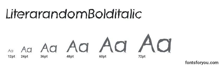 Размеры шрифта LiterarandomBolditalic