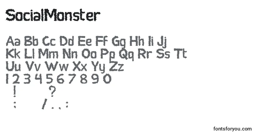 SocialMonster Font – alphabet, numbers, special characters