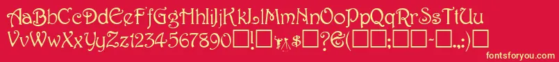 HerbertRegular Font – Yellow Fonts on Red Background