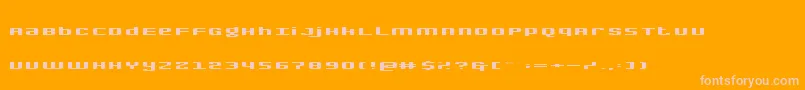 Gadget-Schriftart – Rosa Schriften auf orangefarbenem Hintergrund