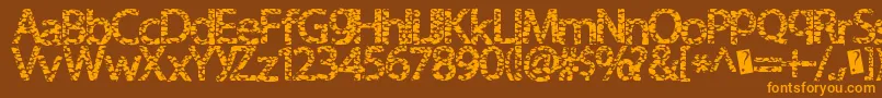 Weitere Informationen zur Furhandcuffs-Schriftart Furhandcuffs-Schriftart – Orangefarbene Schriften auf braunem Hintergrund