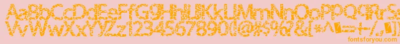Furhandcuffs-Schriftart – Orangefarbene Schriften auf rosa Hintergrund