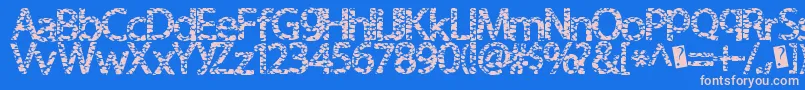 Furhandcuffs Font – Pink Fonts on Blue Background