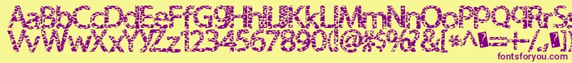 Furhandcuffs Font – Purple Fonts on Yellow Background