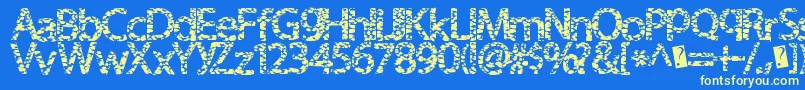 Furhandcuffs Font – Yellow Fonts on Blue Background