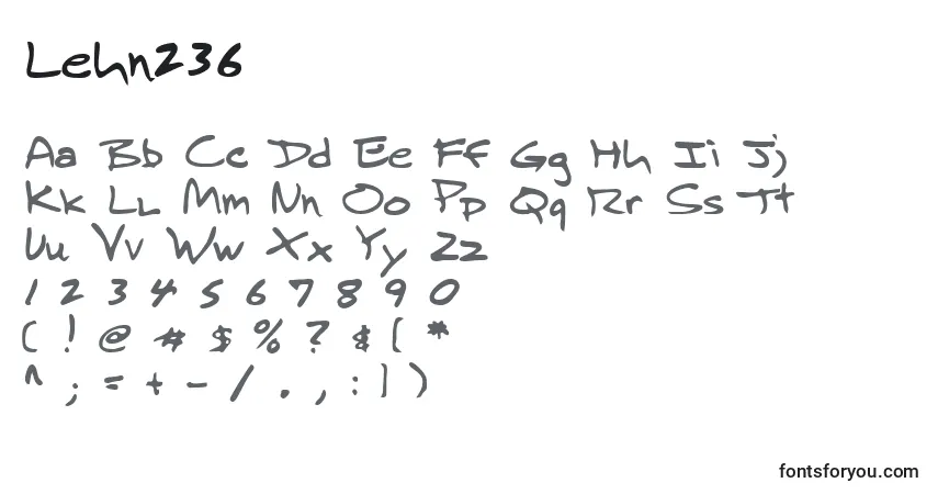 A fonte Lehn236 – alfabeto, números, caracteres especiais