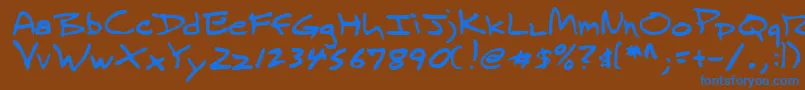 フォントLehn236 – 茶色の背景に青い文字