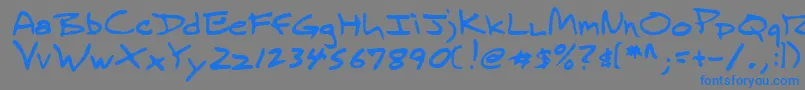 フォントLehn236 – 灰色の背景に青い文字