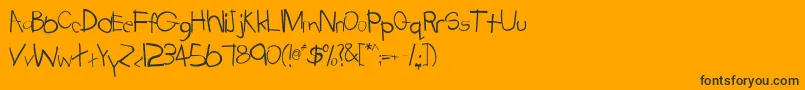 Tabatha-Schriftart – Schwarze Schriften auf orangefarbenem Hintergrund