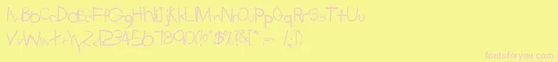 Tabatha-fontti – vaaleanpunaiset fontit keltaisella taustalla