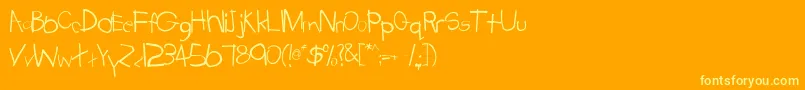 Tabatha Font – Yellow Fonts on Orange Background