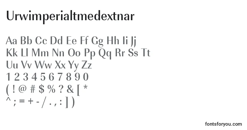 A fonte Urwimperialtmedextnar – alfabeto, números, caracteres especiais